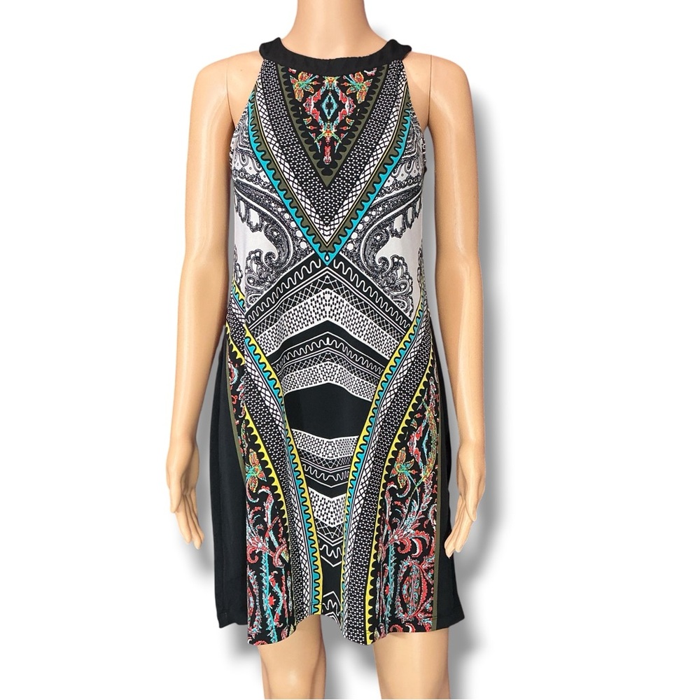 APT.9 Multi Color Tribal & Filligree Print Mini Dress
